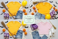 Halloween themed t-shirt mockup with accessories Product Image 1