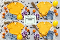 Halloween themed t-shirt mockup with accessories Product Image 1