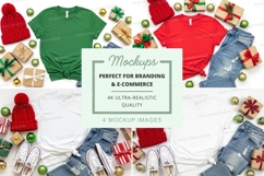 Christmas-themed t-shirt mockup with accessories Product Image 1