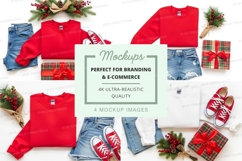Christmas themed apparel and accessory mockup Product Image 1