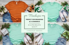 T-shirt mockup with holiday decorations Product Image 1