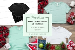 Flat lay t-shirt mockup with holiday elements Product Image 1
