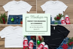 T-shirt mockup with christmas decorations Product Image 1
