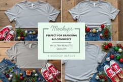 Christmas themed t-shirt mockup with accessories Product Image 1