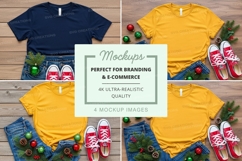 T-shirt mockup with holiday decorations Product Image 1