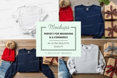 Holiday-themed sweater mockup with gifts Product Image 1