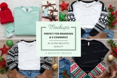 Holiday themed t-shirt mockup with accessories Product Image 1