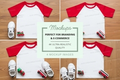 Children's baseball tee mockup with toys and shoes Product Image 1
