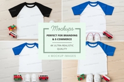 Baseball tee mockup with toys and shoes Product Image 1