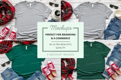 Flat lay mockup of t-shirts with accessories Product Image 1