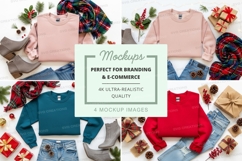 Holiday sweatshirt mockup with accessories Product Image 1