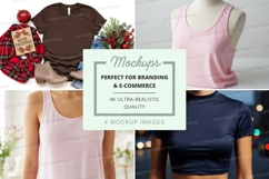 Apparel mockup featuring t-shirt and tank tops Product Image 1