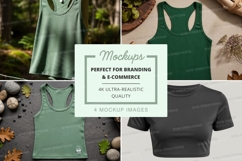 Collection of women's activewear tank tops mockup Product Image 1