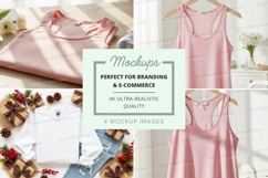 Pink tank top mockup and white t-shirt mockup Product Image 1