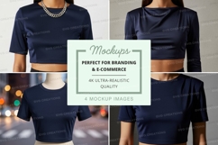 Navy blue crop top mockup Product Image 1