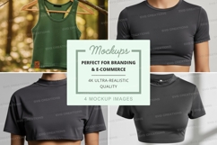 Collection of cropped t-shirts mockup Product Image 1
