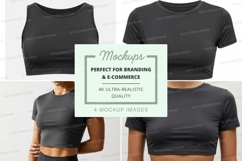 Dark gray crop top mockup Product Image 1
