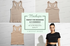 Beige racerback tank top mockup Product Image 1