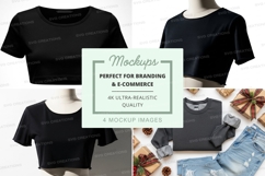 Cropped t-shirt mockup in black and gray Product Image 1