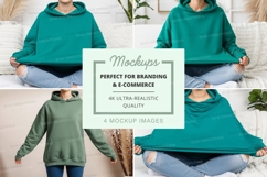 Mockup: cozy hooded sweatshirts Product Image 1