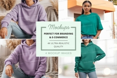 Casual hooded sweatshirts mockup Product Image 1