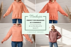 Mockup of a pink hoodie Product Image 1