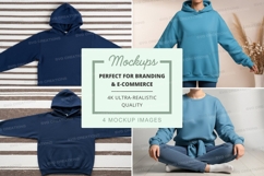 Mockup of pink sweatshirt with various poses Product Image 1