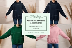Mockup of various colored hooded sweatshirts Product Image 1