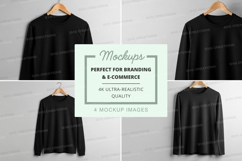 Black long sleeve t-shirt mockup set Product Image 1