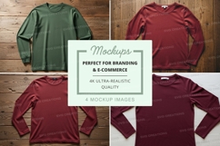 Four long sleeve t-shirt mockups Product Image 1