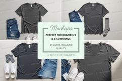 V-neck t-shirt mockup with casual outfit Product Image 1