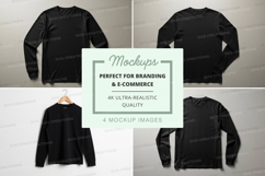 Long sleeve t-shirt mockup in black Product Image 1