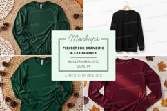 Long sleeve t-shirt mockup in various colors Product Image 1