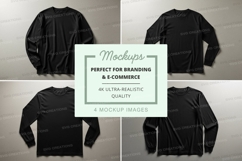 Black long sleeve t-shirt mockup Product Image 1
