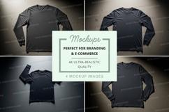Black long sleeve t-shirt mockup Product Image 1
