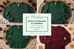 Four long sleeve t-shirts mockup Product Image 1