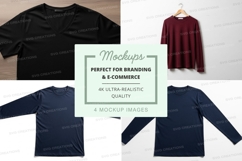 Four long sleeve t-shirt mockups Product Image 1