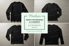 Long sleeve t-shirt mockup in black Product Image 1