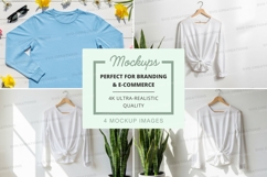 T-shirt mockup with light blue and white t-shirts Product Image 1