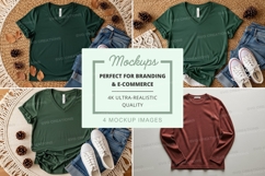 T-shirt mockup set featuring various styles and colorst-shir Product Image 1