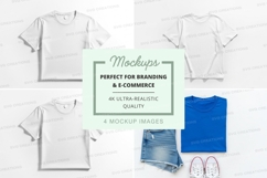 T-shirt mockup featuring multiple styles and colors Product Image 1