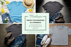 T-shirt mockup with fall decorations Product Image 1