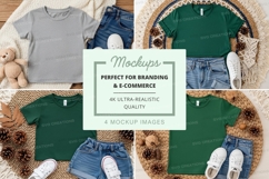 T-shirt mockup set featuring various styles and colors Product Image 1