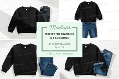 Black sweatshirt mockup with blue jeans Product Image 1