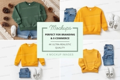 Children's clothing mockup - sweatshirts and outfits Product Image 1