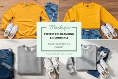 Sweatshirt mockup with jeans and sneakers Product Image 1