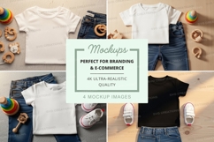 Baby clothing mockup featuring t-shirts and accessories Product Image 1