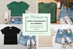 Flat lay mockup of children's clothing items Product Image 1