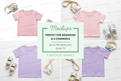 Children's t-shirts mockup with accessories Product Image 1