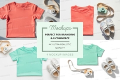 Children's clothing mockup - t-shirts and sandals Product Image 1